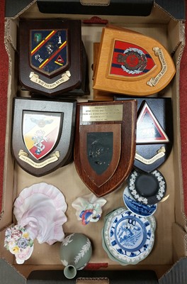 Lot 651 - A collection of regimental wall plaques to...