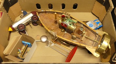 Lot 1405 - A wooden scratch built model of a steam...