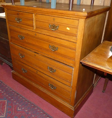 Lot 1175 - An Edwardian satin walnut squarefront chest,...