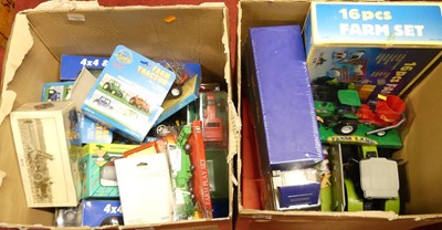 Lot 1544 - Two boxes of mainly plastic and diecast...