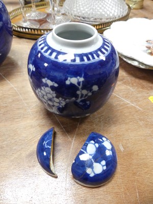 Lot 120 - A Chinese porcelain blue and white prunus...