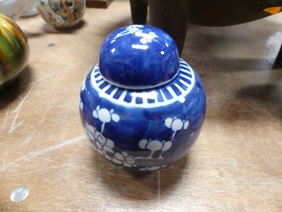 Lot 120 - A Chinese porcelain blue and white prunus...