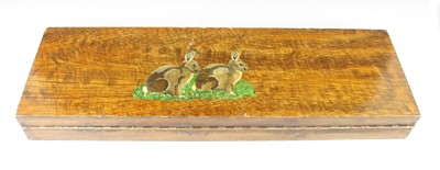 Lot 839 - A hand made stained pine gun case, the hinged...