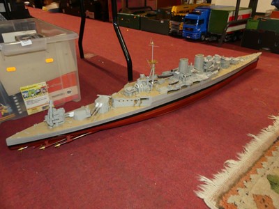 Lot 1508 - A plastic and brass kit built model of the USS...