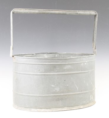 Lot 868 - A 20th century galvanized live bait pail, the...