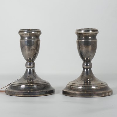 Lot 538 - A pair of Elizabeth II silver dwarf table...