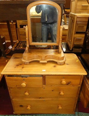 Lot 1179 - A Victorian pine round corner chest, w.85cm;...