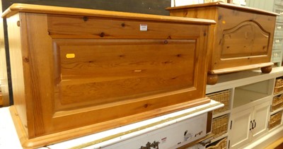 Lot 1193 - A modern pine blanket box, w.84cm; together...