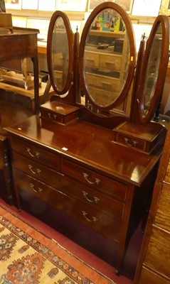 Lot 1209 - An Edwardian inlaid mahogany dressing chest, w....