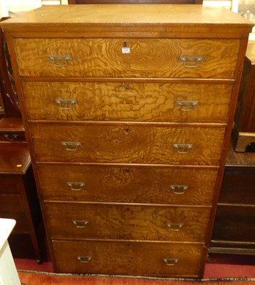 Lot 1210 - A Victorian ash and oak six-drawer chest...