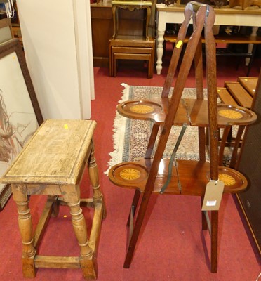 Lot 1211 - An Edwardian inlaid mahogany two-tier cake...