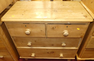 Lot 1222 - A Victorian pine chest of two short and two...