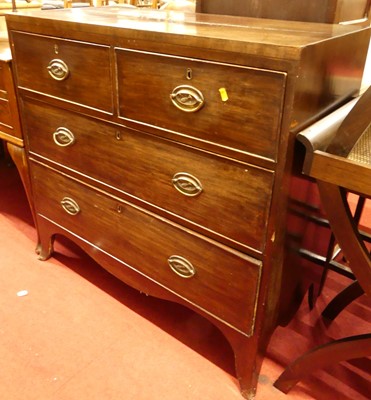 Lot 1227 - A Regency mahogany squarefront chest of two...