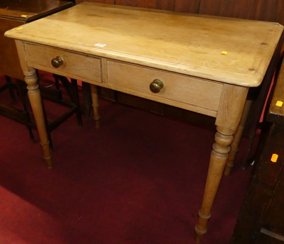 Lot 1232 - A Victorian pine two-drawer side table, w.85cm