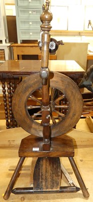 Lot 1234 - A 19th century oak and fruitwood spinning...