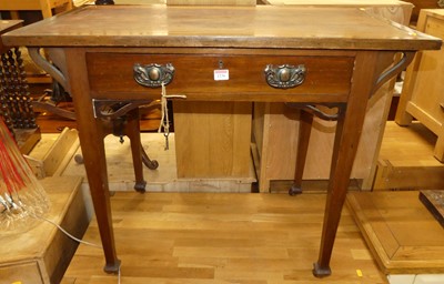 Lot 1236 - A circa 1900 walnut single drawer side table,...