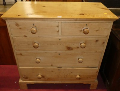 Lot 1344 - A 19th century pine square front chest, width...