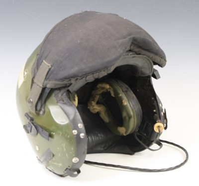 Lot 572 - A British RAF MK 4 flying helmet in olive...