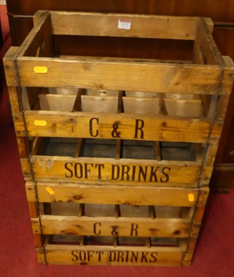 Lot 1273 - Two annotated pine 12-bottle capacity drink...