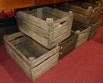 Lot 1278 - Seven various pine vegetable boxes, each...