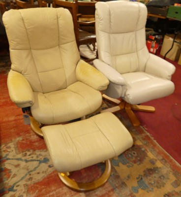 Lot 1291 - A Stressless leather reclining chair, one...