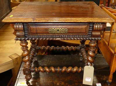 Lot 1286 - An antique continental walnut single drawer...