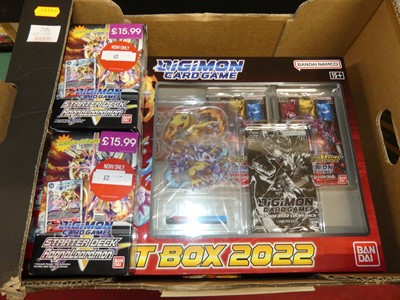 Lot 1642 - Three Digimon card game 2002 gift boxes; and...