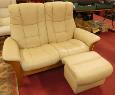 Lot 1295 - A leather upholstered Stressless reclining two...