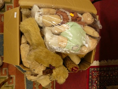 Lot 1659 - A box of soft-filled toys and teddy-bears, to...