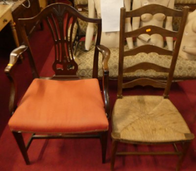 Lot 1321 - A George III mahogany elbow chair in the...