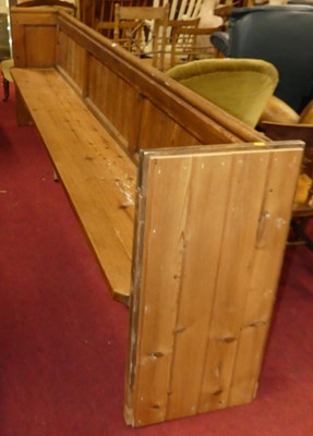 Lot 1309 - A Victorian pine pew of good size, width 306cm