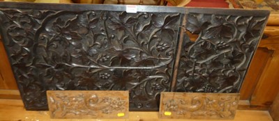 Lot 1308 - A circa 1700 carved oak panel, 86x45cm,...