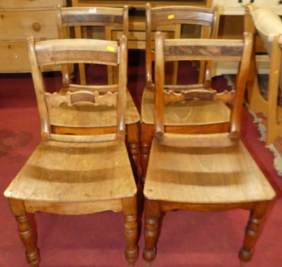 Lot 1311 - A set of four late Georgian bar back and elm...