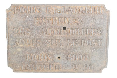 Lot 789 - A cast iron bridge plaque of rectangular form...