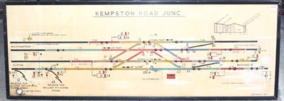 Lot 41 - A large original signal box mimic panel with...