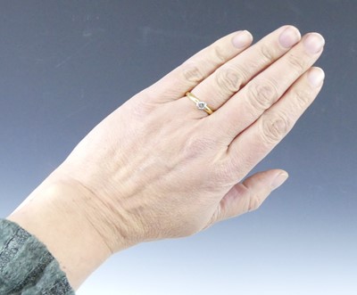 Lot 2514 - A yellow and white metal diamond solitaire...