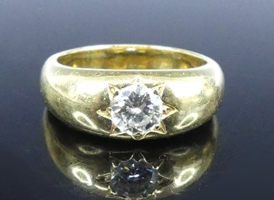 Lot 2540 - A yellow metal diamond solitaire ring,...