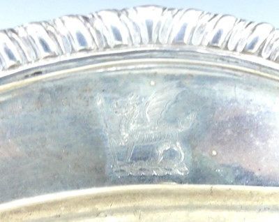 Lot 1097 - A Victorian silver tray, of shaped oval form...