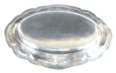 Lot 1097 - A Victorian silver tray, of shaped oval form...