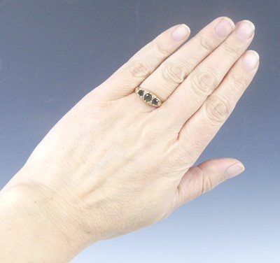 Lot 2570 - A 9ct yellow gold, tourmaline and diamond half-...