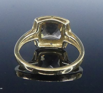 Lot 2580 - A 9ct yellow gold, smoky quartz and diamond...