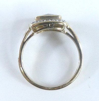 Lot 2580 - A 9ct yellow gold, smoky quartz and diamond...