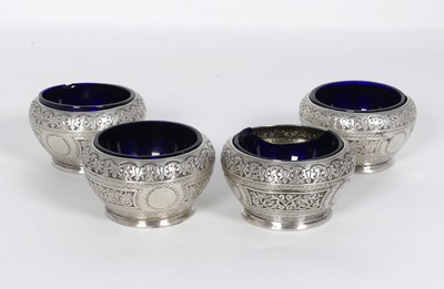 Lot 290 - A set of four Victorian silver open salts, of...