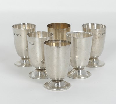 Lot 283 - A set of six Edwardian silver miniature...