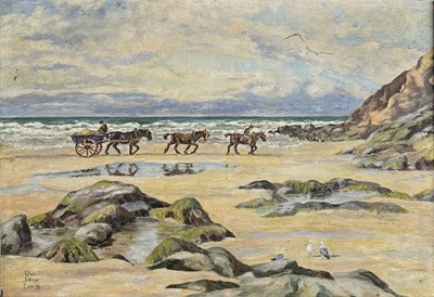 Lot 1047 - Una Shaw Lang (1899-1981) - Dray horses on the...