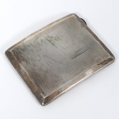 Lot 274 - A George V silver cigarette case, of curved...