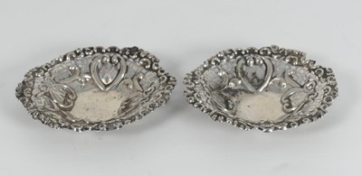 Lot 268 - A pair of Victorian silver pin trays, each...