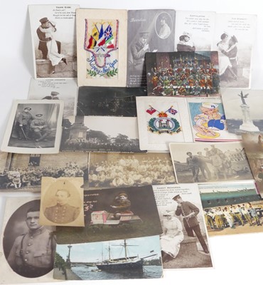 Lot 462 - A collection of WWI military postcards to...