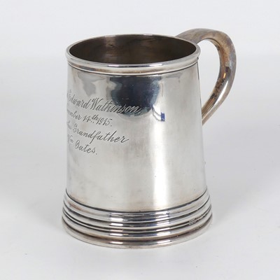 Lot 271 - A George V silver christening tankard, of...