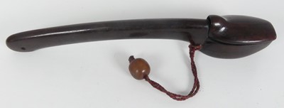 Lot 454 - A Japanese Meiji period hardwood Yatate,...